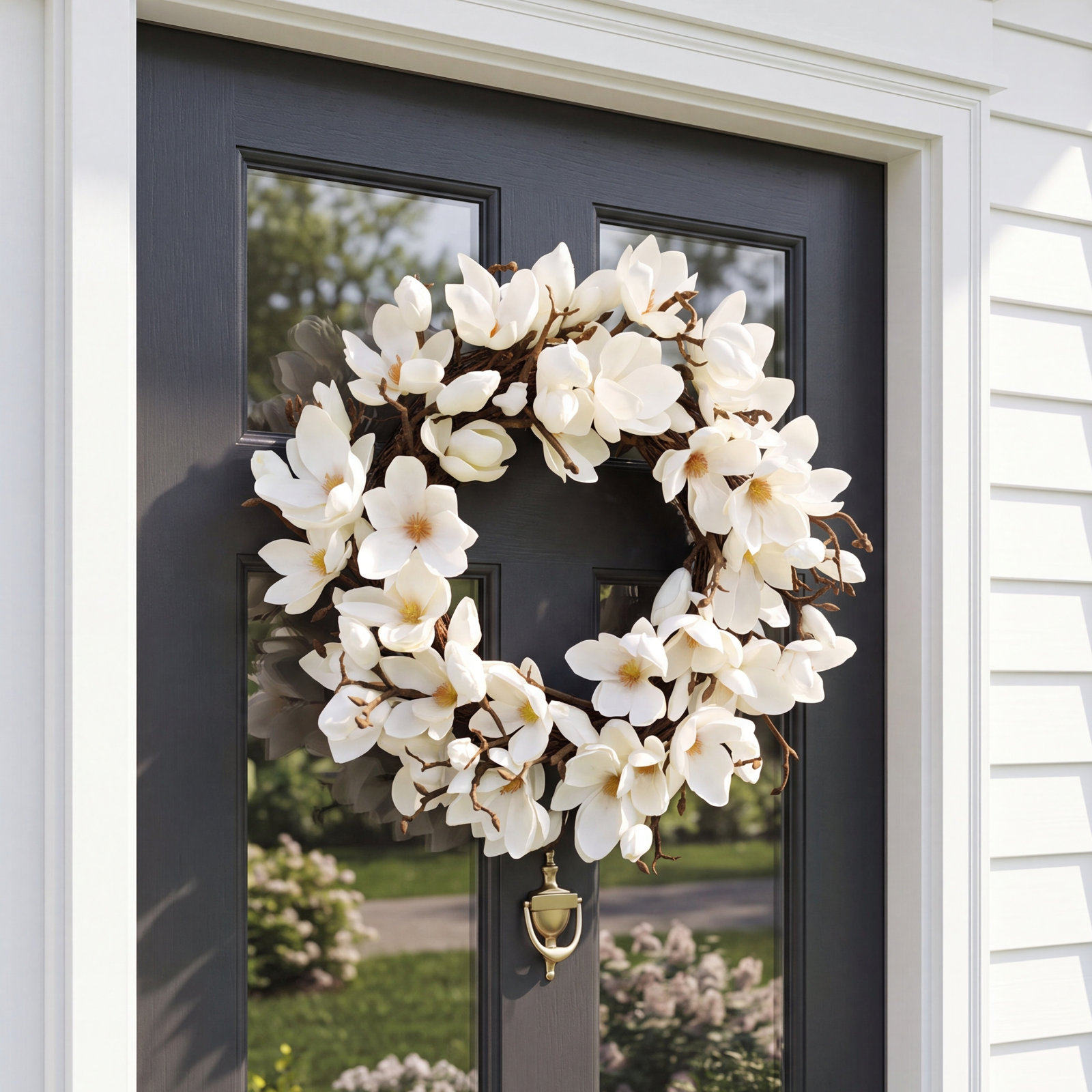 24" Handcrafted Magnolia No Holiday Wreath