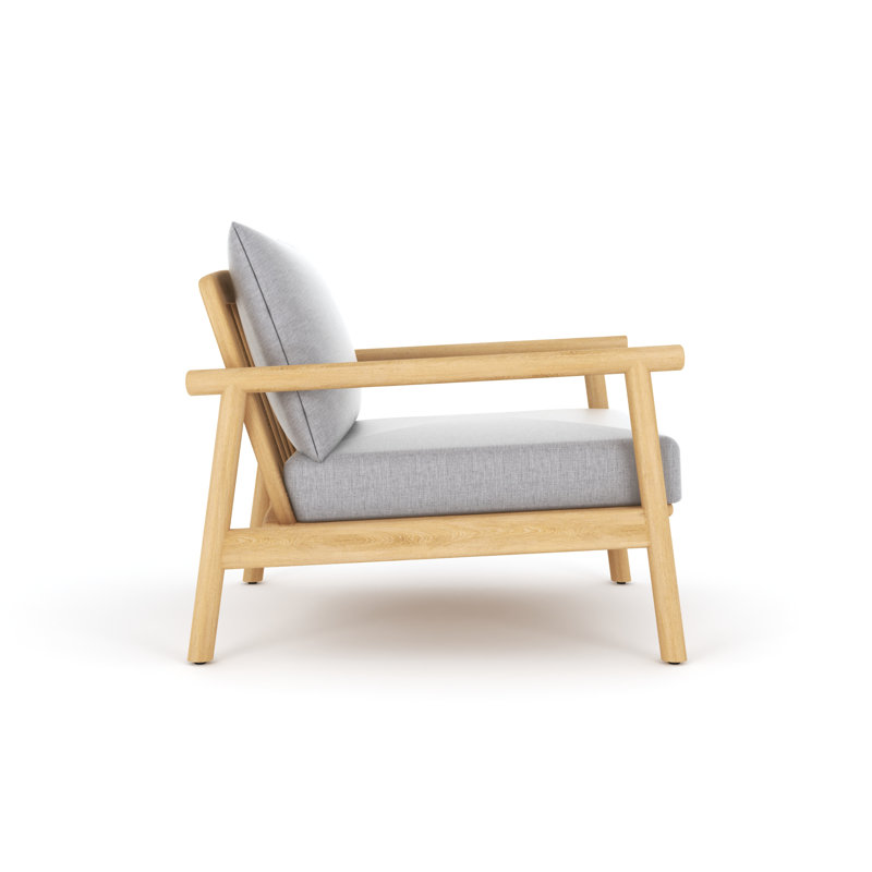 Maia Teak Club Chair, Granite Cushion, Gray