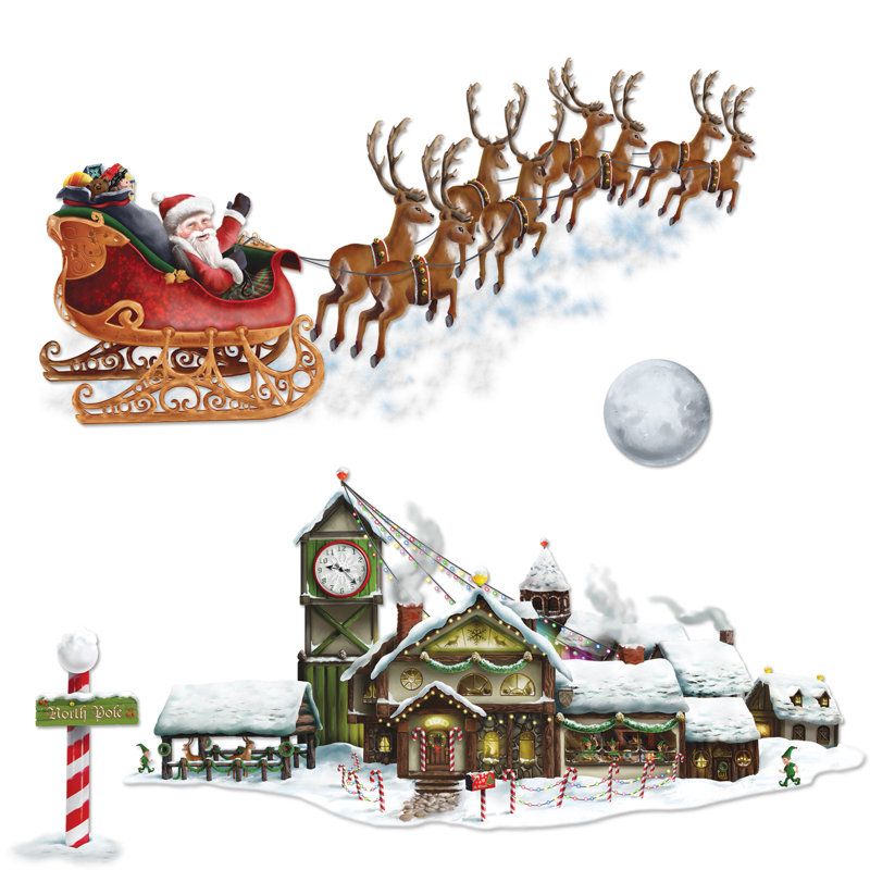 Noël, traîneau du père Noël et accessoires d'atelier