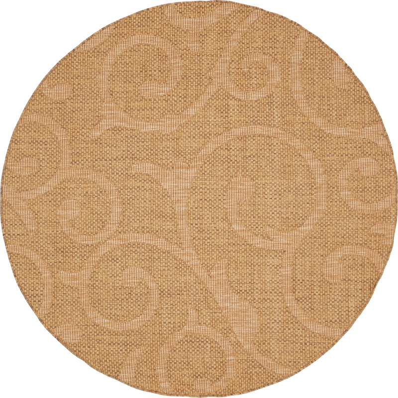 Kendari Abstract Indoor / Outdoor Rug, Round 6'1"