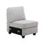 Canapé modulaire en L gris clair de 8 po avec repose-pieds et repose-pieds Leo