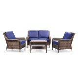 Ensemble de conversation avec coussins pour 4 personnes Parzyck