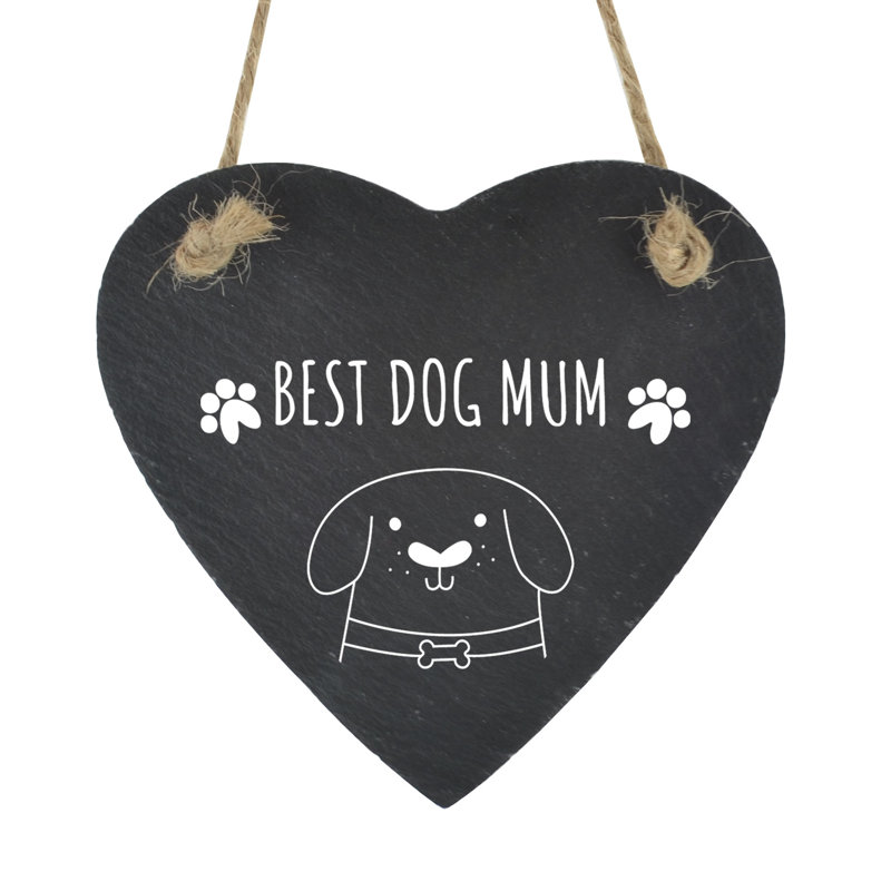 Hegarty Best Dog Mum Heart Slate Wall Décor