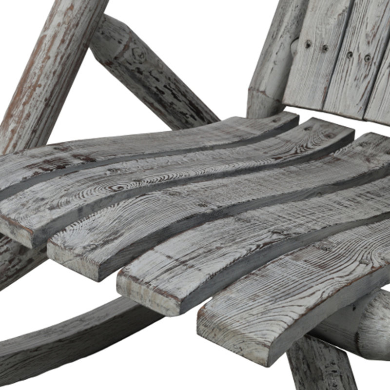 Wooden Porch Rocker Chair, Light Gray