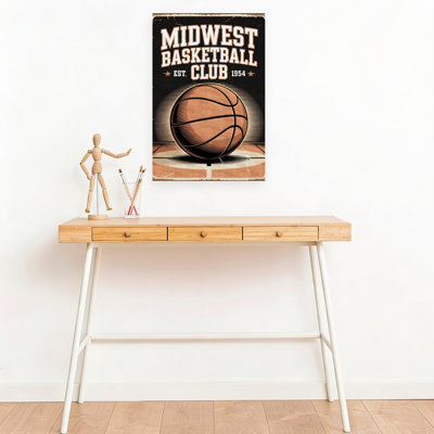 Art mural rétro classique Midwest Basketball Club