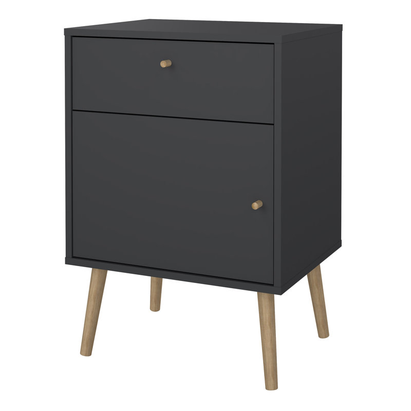 Arish 50.2cm W Bedside Table, Grey