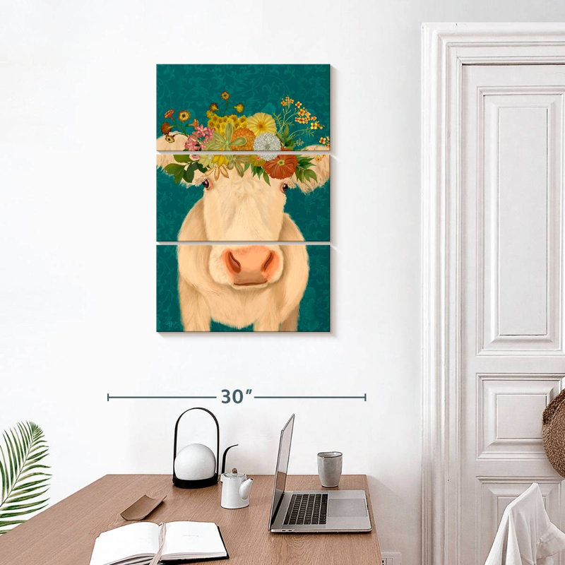 Vache Brampt crème bohémien I, H 32 po x l 20 po