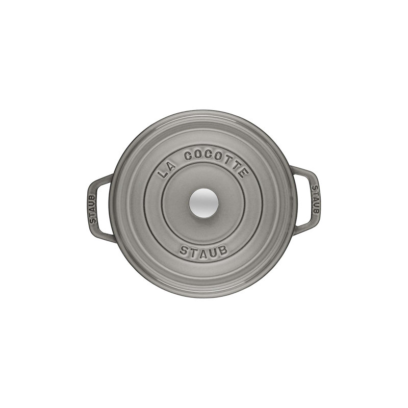 La Cocotte Cast Iron Round Cocotte, 13.25 quarts, Graphite Gray