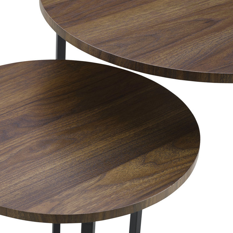 Adel Frame Nesting Tables, Black, Dark Walnut