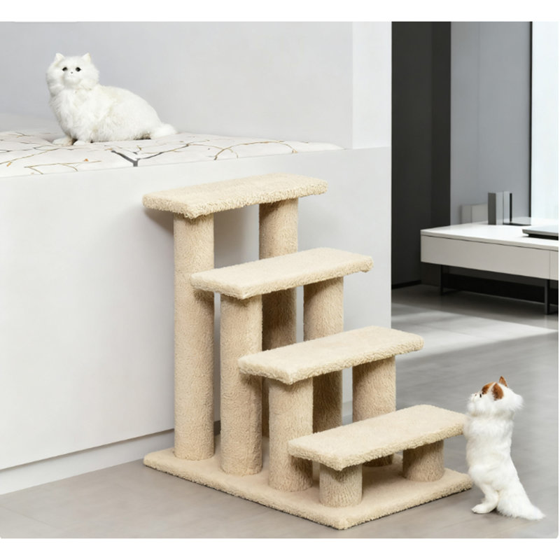 Arbre à chat avec plusieurs niveaux, Crème / Blanc