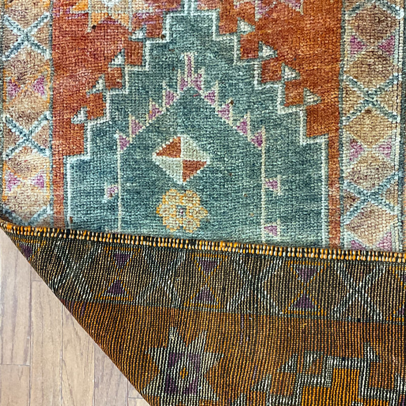  Handmade Turkish Oushak Wool Runner