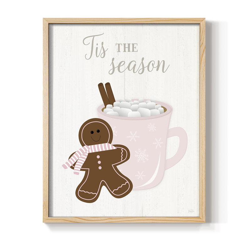 «Gingerbread Hot Cocoa II», reproduction encadrée - bois massif, Naturel, H 15 po x l 12 po