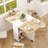 Folding Dining Table With Drawers and Cabinets-470981296