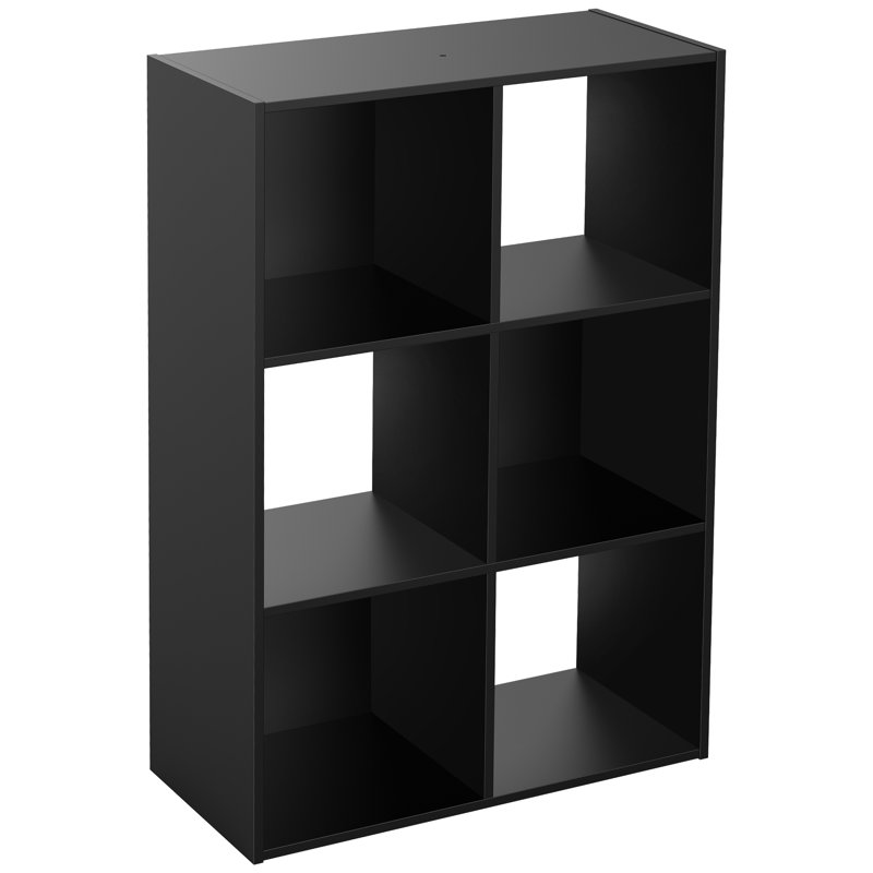 9-Cube Bookcase, Decorative Storage Shelf, Black, (9 Shelves) 35.24"H x 35.94"W x 11.61"D