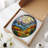 7.8"H Mountain Autumn Stained Glass Window Panel-1397357924