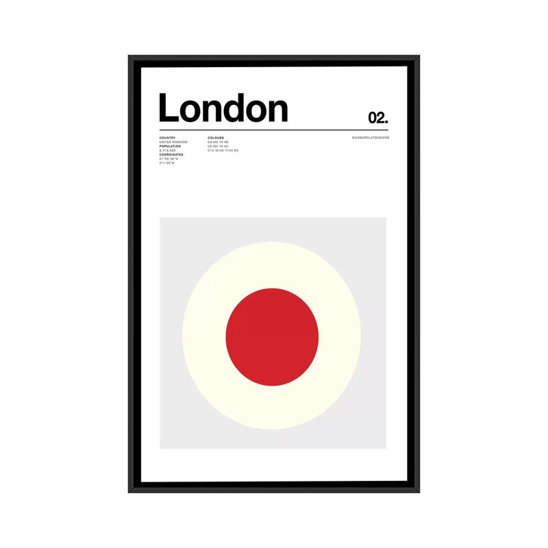 « london », impression sur toile, H 26 po x l 18 po x P 1,5 po, Toile avec cadre noir, Pas de tapis