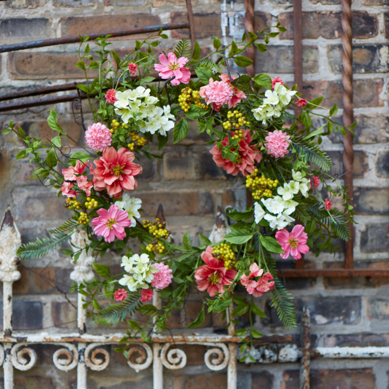 Cosmos and Berry 27" Polyester Wreath
