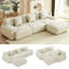 Canapé-lit modulaire convertible en velours côtelé 107 po avec repose-pieds 107 po beige-1069862655-824844962