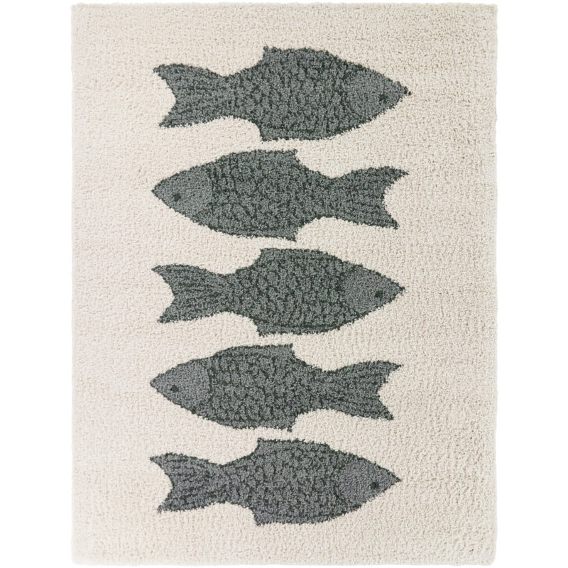 Seabrook Blue Kids Fish Area Rug, 4'4" x 6'