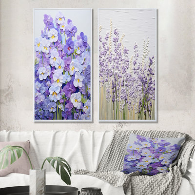 Violets Minimalism Dream - Violets Wall Decor Set Of 2