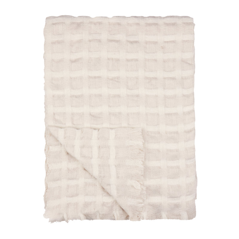 Walton Waffle Waffle Throw Blanket, Beige
