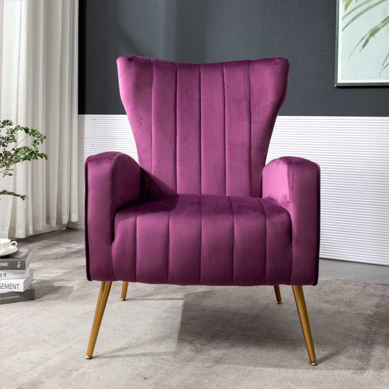 Velvet Armchair, Purple Velvet