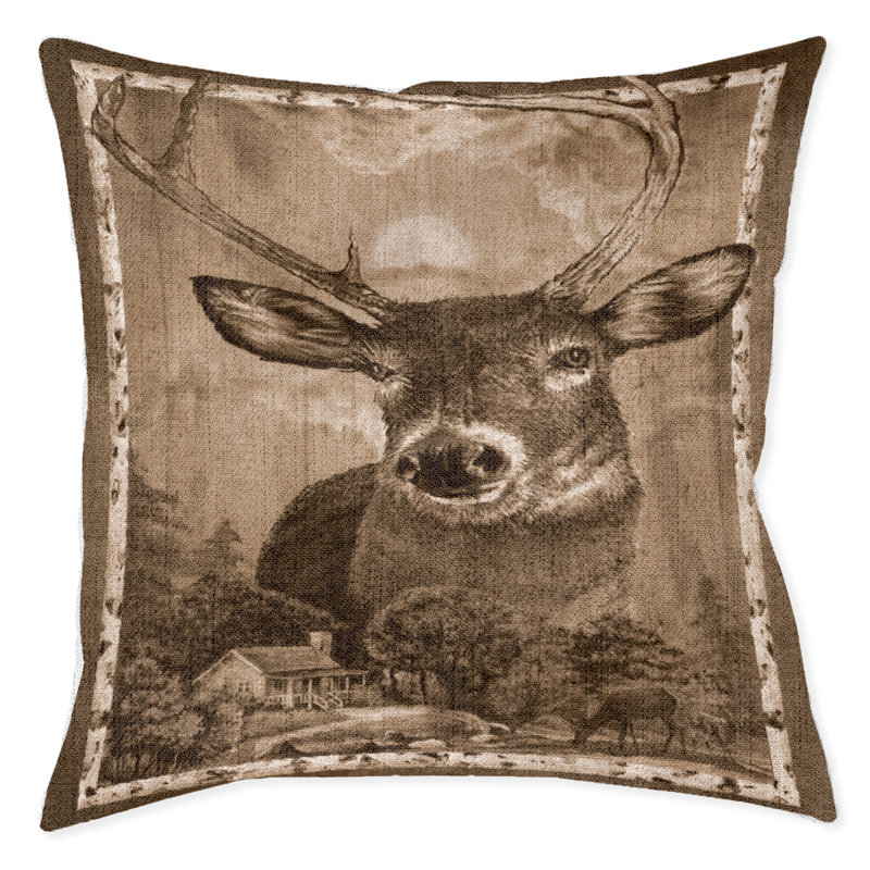 Coussin décoratif cerf au crépuscule