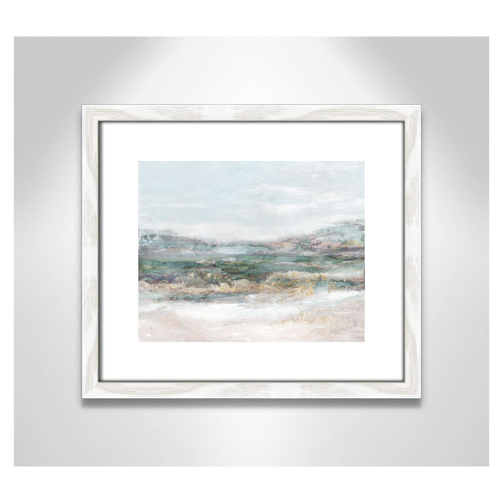 Dazzling by Matina Theodosiou - Painting Print on Canvas, White, 13" H x 15" W x 0.75" D, White Wood Grain Framed Paper