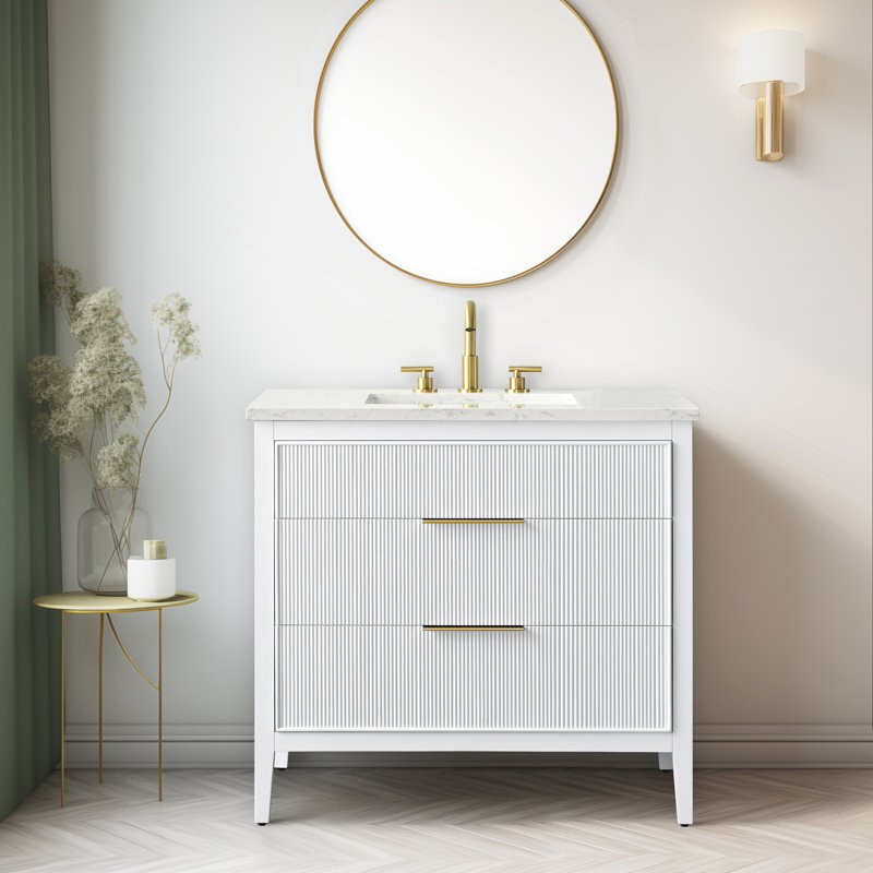 Emma 36" W Single Vanity, White