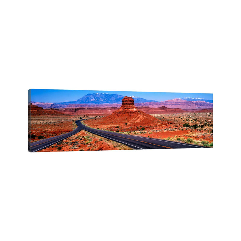 Fork in the Road, Red Rock Country, Utah, USA 1 Piece Wrapped Canvas Panoramic Wall Art, 152.4 cm H x 50.8 cm W x 3.175 cm D