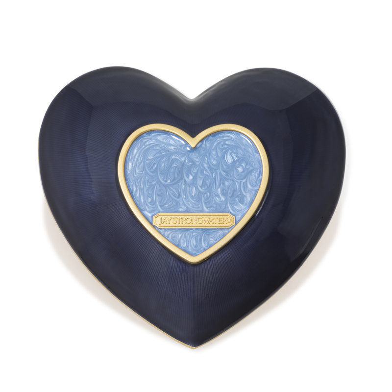 Aria Floral Heart Trinket Tray, Blue