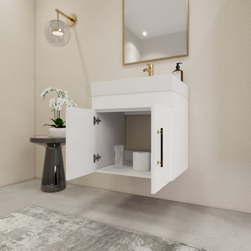 Ensemble de meuble-lavabo simple 29,5 po, Blanc lustré