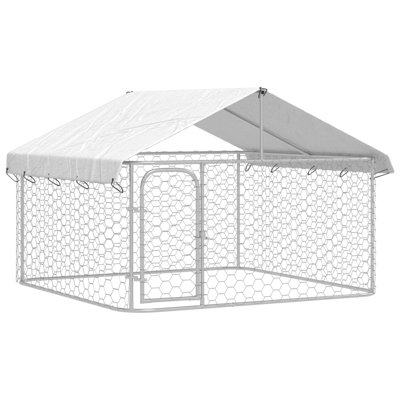 59.1'' H Powder Coated Steel Yard Kennel With Door