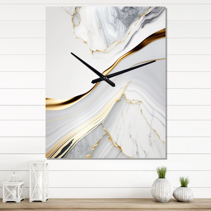 Abstract Geode Waves IV - Horloge murale abstraite, H 40 po x l 30 po x P 1 po