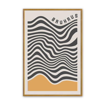 Impression sur toile Bauhaus, lignes ondulées et jaune par Cocoon Design
