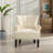28.98" W Upholstered Wingback Channel Tufted Rolled Arm Accent Armchair-818735921