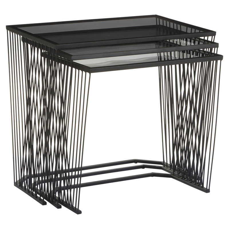 Cockrell Glass Top Frame Nesting Tables