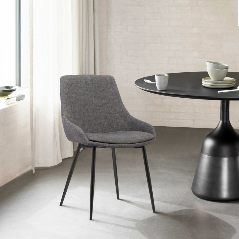 Kierra 48.26cm H Upholstered Side Chair in Charcoal
