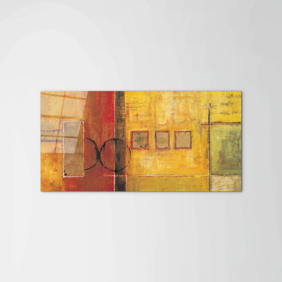 Abstract Geometric Shapes by Art Studio 50cm H x 100cm W High Quality Print on Frameless Panel, Lightweight, Ready to Hang