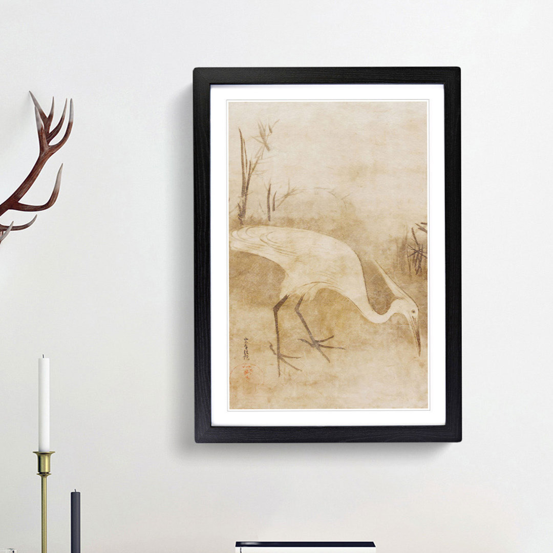White Heron by Tawaraya Sotatsu - Picture Frame Art Prints