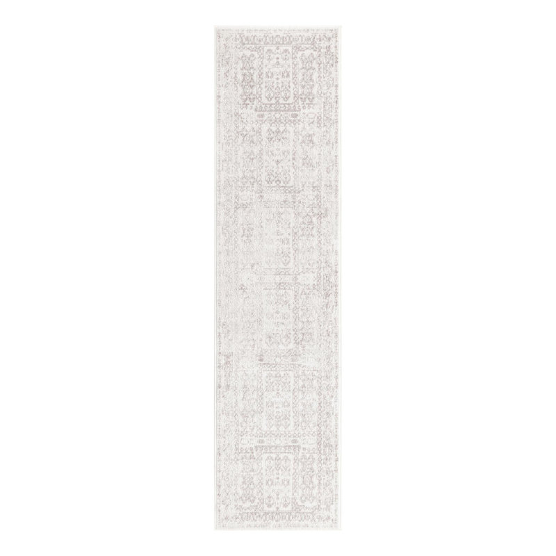Tapis oriental crème / gris Brackett, Tapis de couloir 2 pi x 8 pi