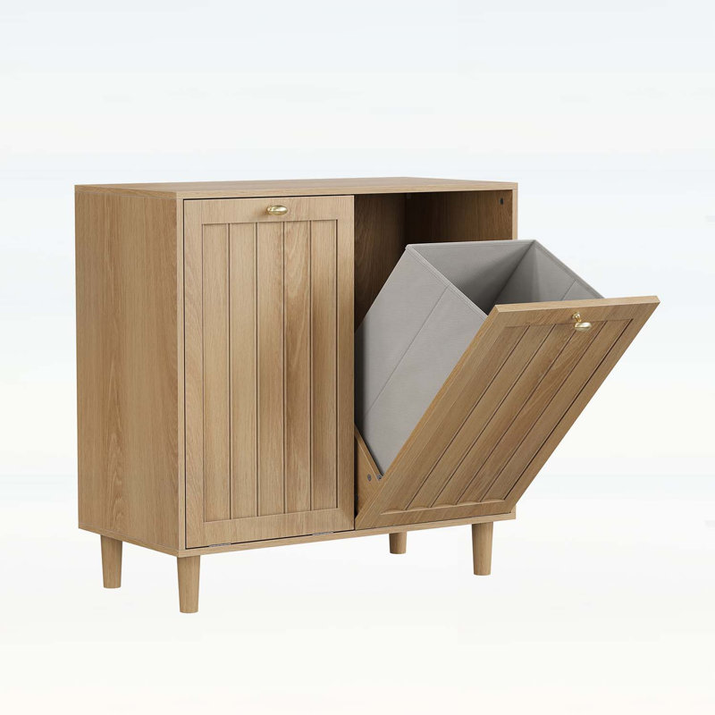 Armoire de rangement pour la lessive inclinée avec bacs intérieurs amovibles