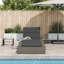  Chaise longue en rotin de polyester gris avec coussin flottant-809185835-809185839