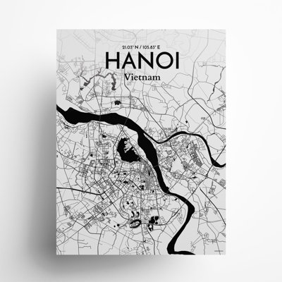 Hanoi, carte de la ville, impression