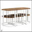 Ensemble de salle à manger moderne 7 pièces en faux marbre avec table compacte de 55 pouces et six chaises confortables pour un repas élégant