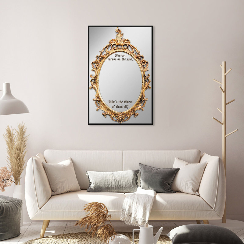 Fairest of Them All Framed Mirror by Oliver Gal, Gold