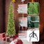 Arbre de Noël mince de 7 pi avec 400 lumières DEL blanc chaud - 1180 pointes PE + PVC, conception à charnières peu encombrante, support en métal robuste-1767322147-1767322159