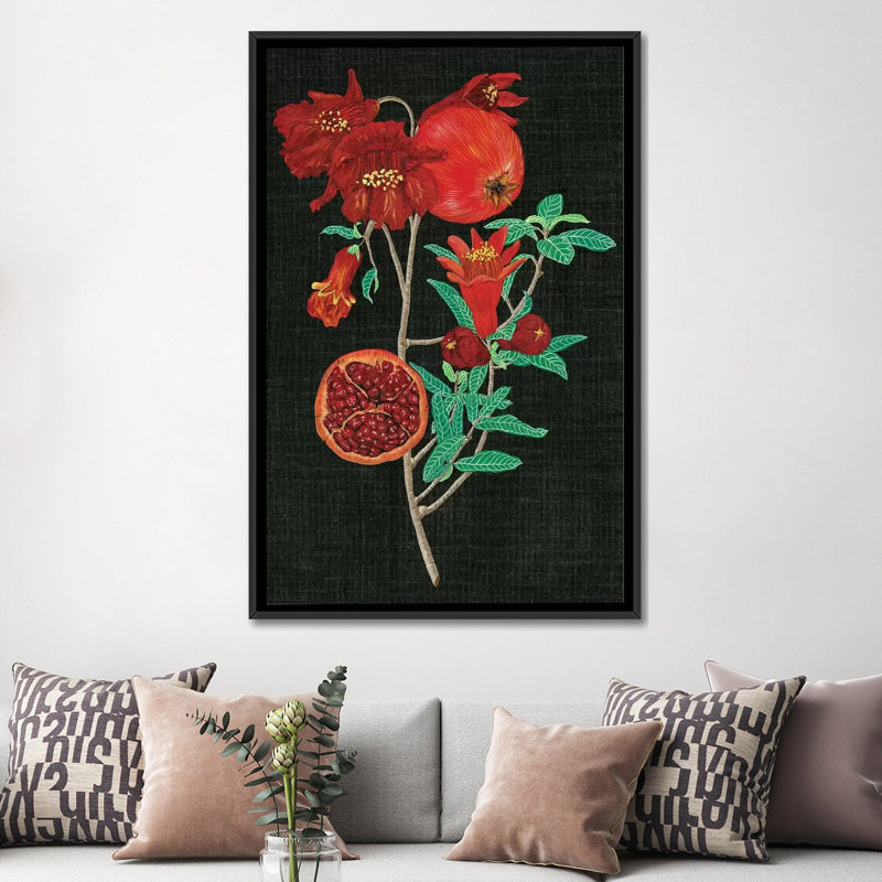 « grenades study i », reproduction d’impression sur toile, H 26 po x l 18 po x P 1,5 po, Toile avec cadre noir, Pas de tapis