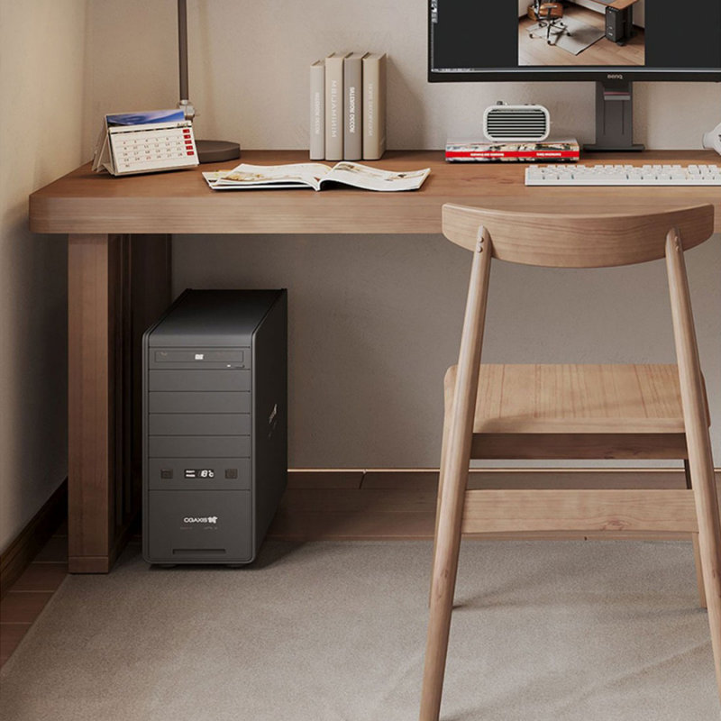 Bureau de direction rectangulaire en bois massif brun, H 29,53 po x l 86,61 po x P 31,5 po