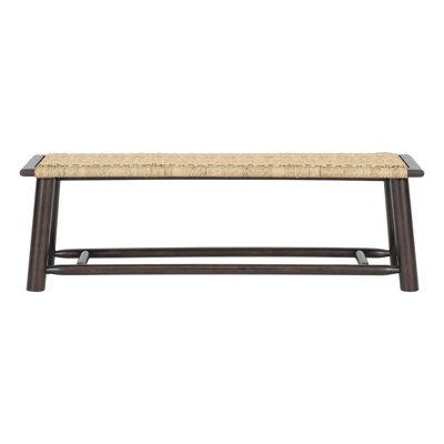 59 - Inch Multi Functional Solid Wood Bench, Walnut Finish, Ideal For Covered Outdoor And Indoor Dining Bench With Adaptable To Airy Living Spaces Screened Porches